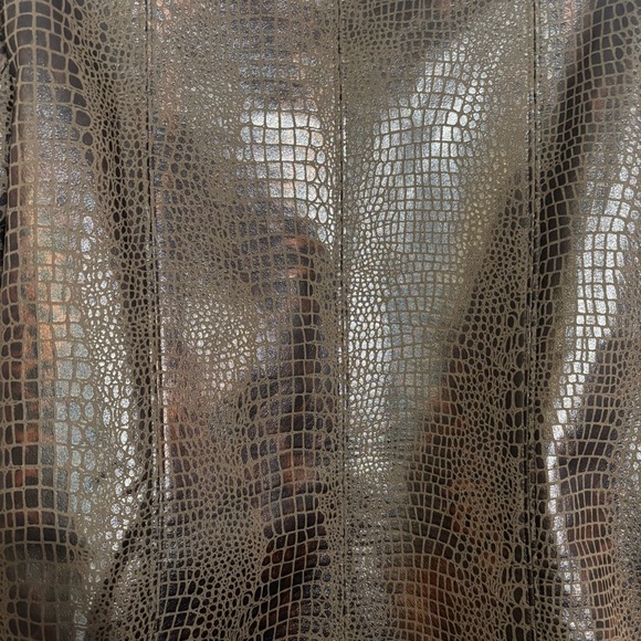 Susan Graver Faux Leather A-Line Zip Front Brown Mocha Jacket Women’s Size Small - Picture 7 of 13